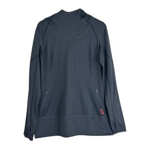 Reebok Hoodie Womens 2X Gray Funnel Neck Zip Pocket Pullover Stretch Athleisure